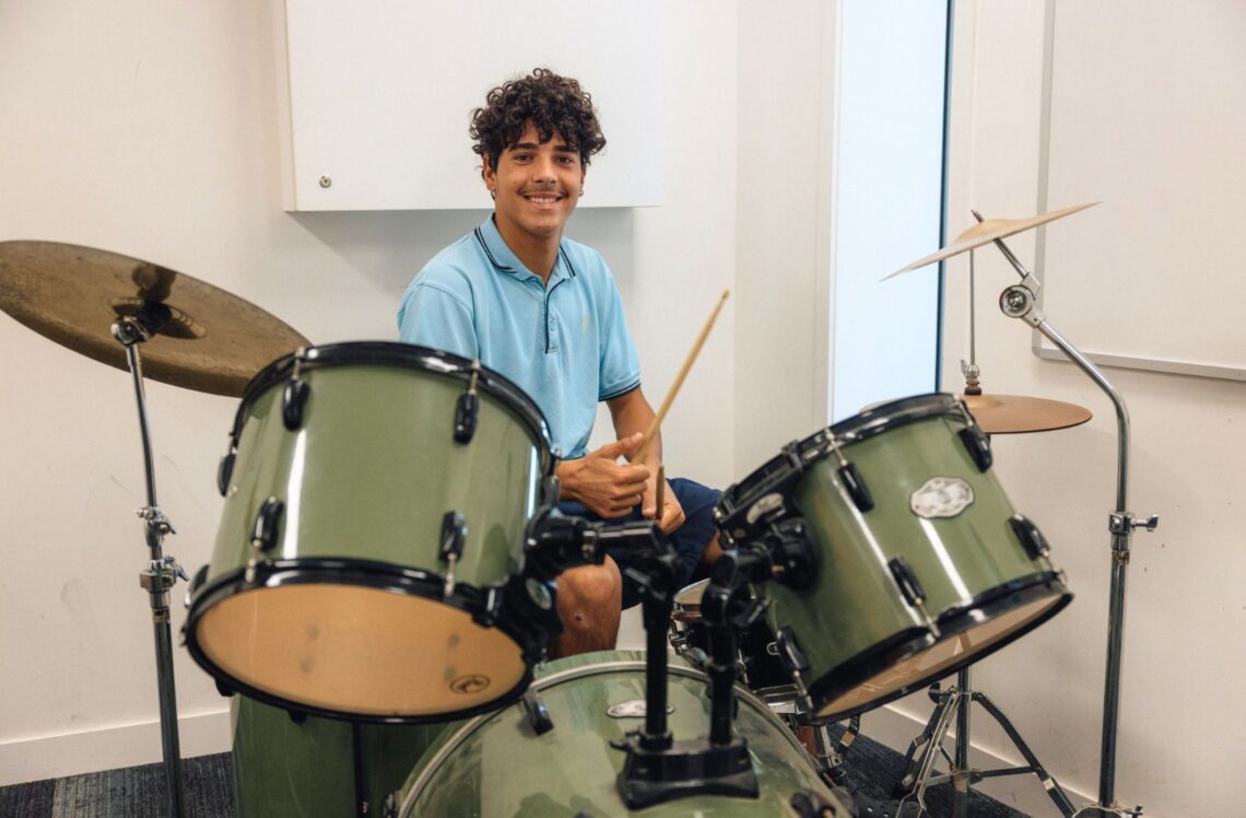 Drums and music at Waiheke High School