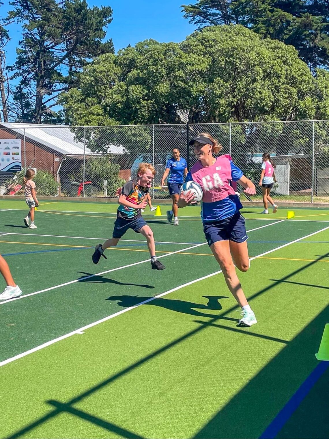 The Mystics Netball visit Waiheke High School