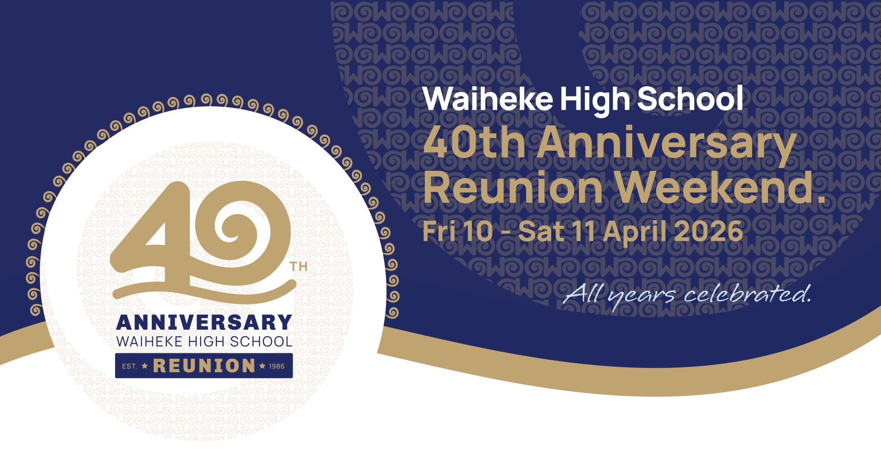 40th Anniversary Poster (landscape), for Waiheke High School