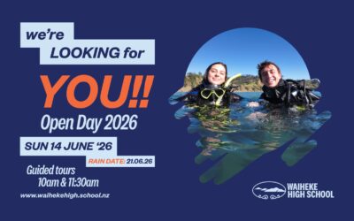 Open Day at Waiheke High, 14th June 2026