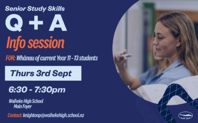 Senior Study Skills Evening Info Session, 3rd September 2026, 6.30-7.30pm